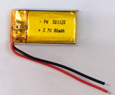 RCToy357.com - 3.7V 80mAh 501120 Battery without plug Polymer lithium battery