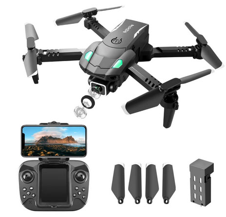 RCToy357.com - S128 Mini Drone 4K HD Camera Three-sided Obstacle Avoidance Air Pressure Fixed Height Professional Foldable Quadcopter
