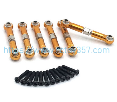 RCToy357.com - Upgrade metal adjustable front and rear pull rods Orange HS 18311 RC Car Spare Parts