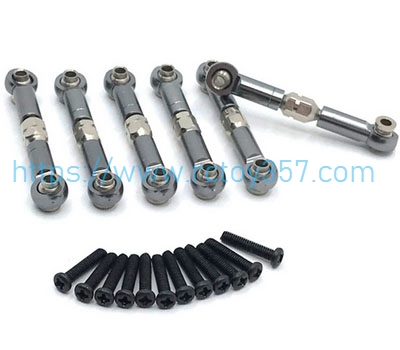RCToy357.com - Upgrade metal adjustable front and rear pull rods Titanium color HS 18311 RC Car Spare Parts