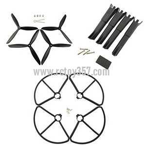 RCToy357.com - JJRC X8 Brushless Drone toy Parts Upgrade Blades set + Outer frame + Landing gear [Black]