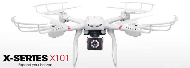 RCToy357.com - MJX X101C FPV Quadcopter 2.4G 4CH 6 Axis Gyro RC Drone With Headless Mode One key To Return RTF - White