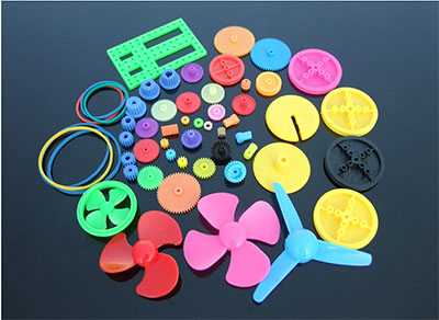 RCToy357.com - colorful DIY 55 kinds of color gear package propeller main shaft crown tooth belt pulley plastic gear
