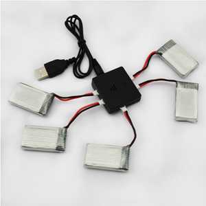 RCToy357.com - 5 in 1 3.7V Lipo Battery Charger Add 5 pcs 3.7V 500Mah Lipo Battery SYMA X5SC RC Quadcopter Spare Parts