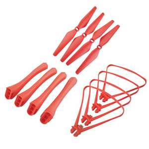 RCToy357.com - Blades Red + Landing Gear Red + Protective Frame Red SYMA X8SW RC Quadcopter Spare Parts