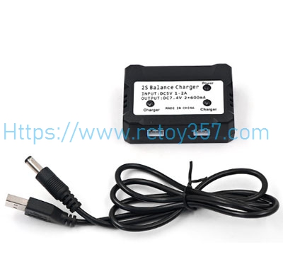 RCToy357.com - 7.4V 1 to 2 Charger XK A280 P51 RC Airplane Spare Parts